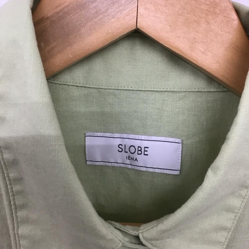 スローブイエナ SLOBE IENA シャツ、ブラウス 長袖 24-050-912-3000-1-0 綿麻レギュラーシャツ コットンリネン 無地 薄緑 / ライトグリーン /  レディース USED 古着 中古 10142146