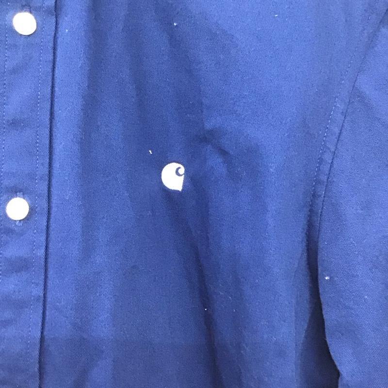 カーハート Carhartt シャツ、ブラウス 長袖 長袖シャツ 無地シャツ カラーシャツ ボタンダウンシャツ M ロゴ、文字 青 / ブルー /  メンズ USED 古着 中古 10149160
