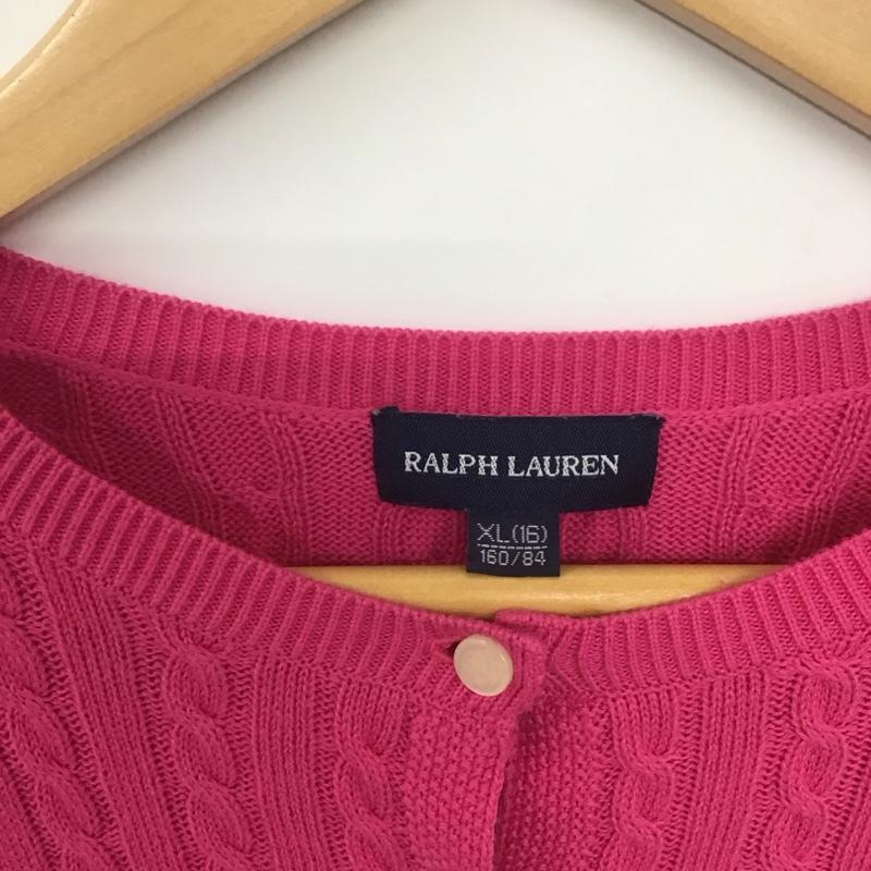 ラルフローレン RALPHLAUREN カーディガン 長袖 160cm 無地 桃 / ピンク /  ガールズ USED 古着 中古 10140364