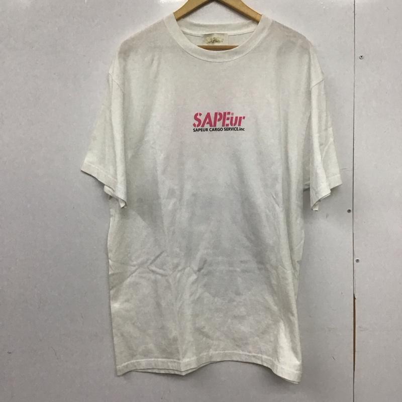 サプール SAPEur Tシャツ 半袖 半袖カットソー プリントTシャツ クルーネックカットソー プリント 白 / ホワイト /  メンズ USED 古着 中古 10148382