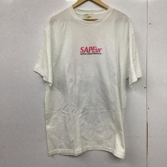 サプール SAPEur Tシャツ 半袖 半袖カットソー プリントTシャツ クルーネックカットソー プリント 白 / ホワイト /  メンズ USED 古着 中古 10148382
