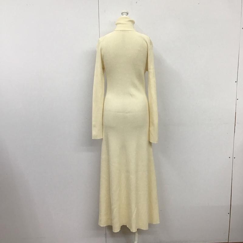 ザラ ZARA ワンピース ロングスカート 3519 003 733 タートルネック リブ L 無地 オフホワイト / オフホワイト /  レディース USED 古着 中古 10109410