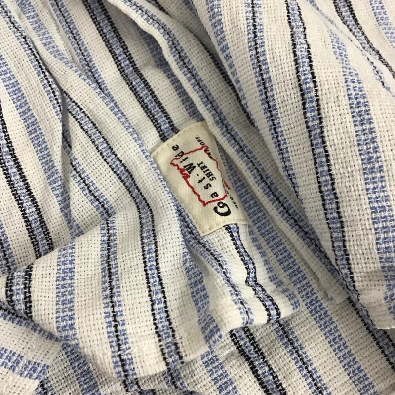 コーストワイド COASTWIDE シャツ、ブラウス 半袖 半袖シャツ ノーカラーシャツ 前ボタン L ストライプ マルチカラー / マルチカラー /  メンズ USED 古着 中古 10137621