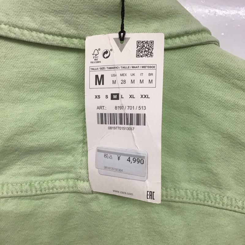 ザラ ZARA ジャケット、上着 ジャケット、ブレザー デニム M 無地 薄緑 / ライトグリーン /  レディース USED 古着 中古 10139868