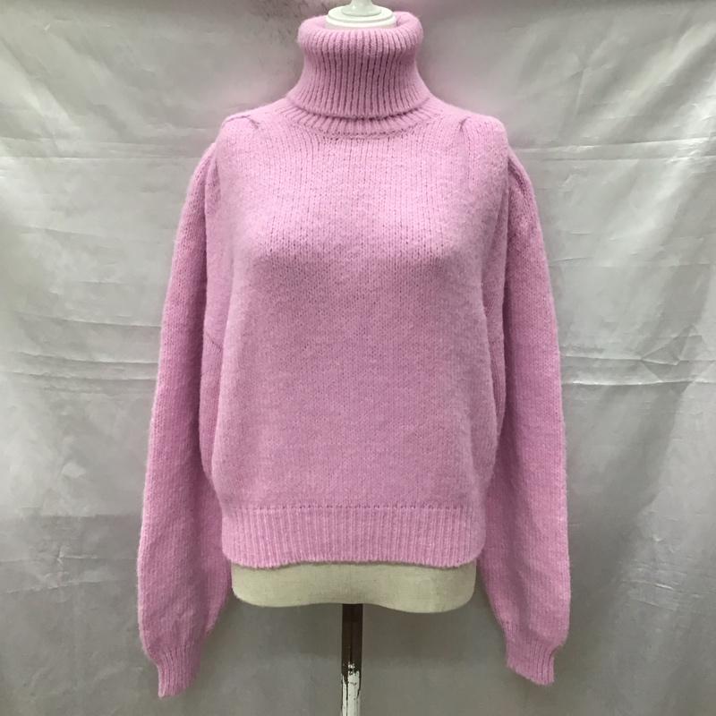 ザラ ZARA ニット、セーター 長袖 3991 002 620 タートルネック ハイネック M 無地 桃 / ピンク /  レディース USED 古着 中古 10118428