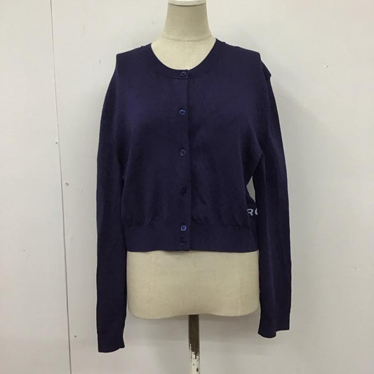マークジェイコブス MARCJACOBS カーディガン 長袖 N623C02RE21 クルーネック クロップド丈 M ロゴ、文字 紺 / ネイビー /  レディース USED 古着 中古 10109657