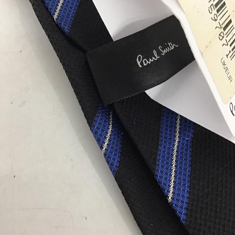ポールスミス Paul Smith ネクタイ ネクタイ シルク ストライプ 黒 / ブラック / X 青 / ブルー / X 白 / ホワイト /  メンズ USED 古着 中古 10135310