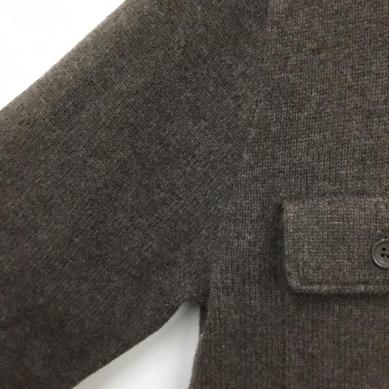 ユニクロ UNIQLO カーディガン 長袖 351-471847 ラムニットジャケット 襟付き M 無地 茶 / ブラウン /  メンズ USED 古着 中古 10150800