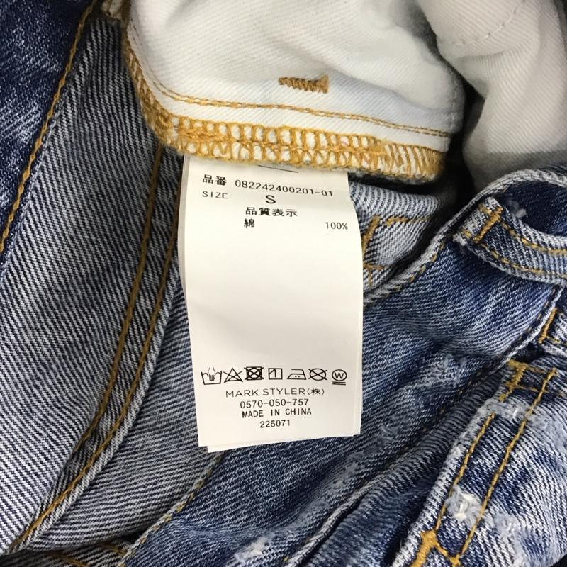 ジュエティ jouetie パンツ デニム、ジーンズ 082242400201-01 ベーシックダメージボーイズデニム S ダメージ加工 青 / ブルー /  レディース USED 古着 中古 10138873