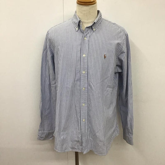 ラルフローレン RALPHLAUREN シャツ、ブラウス 長袖 長袖シャツ カラーシャツ 長袖カットソー ストライプシャツ L ストライプ 白 / ホワイト / X 水色 / ライトブルー /  メンズ USED 古着 中古 10114647