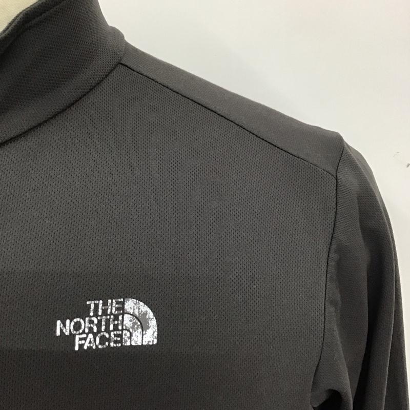 ザノースフェイス THE NORTH FACE カットソー 長袖 NT11204 ULTRAWICK ZIPUP ハーフジップ L ロゴ、文字 黒 / ブラック / X 灰 / グレー /  メンズ USED 古着 中古 10115078