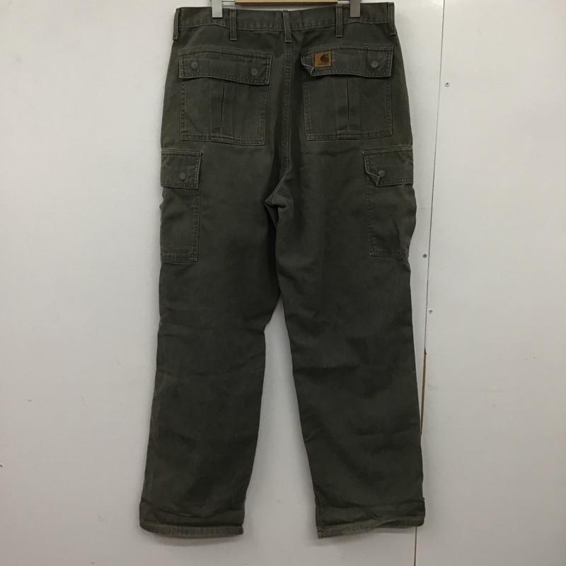 カーハート Carhartt パンツ ワークパンツ、ペインターパンツ ワークパンツ ワイドパンツ カジュアルパンツ カーゴパンツ ロゴ、文字 カーキ / カーキ /  メンズ USED 古着 中古 10149214