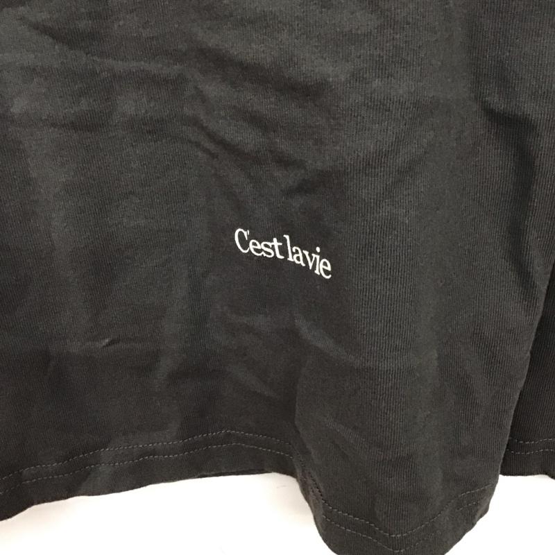 パブリュクス PUBLUX Tシャツ 半袖 半袖カットソー プリントTシャツ クルーネックカットソー L ロゴ、文字 黒 / ブラック /  メンズ USED 古着 中古 10130930