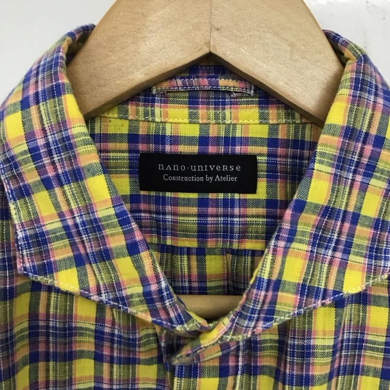 ナノユニバース nano・universe シャツ、ブラウス 長袖 NUC41SH0172SK コットンリネン 綿麻 M チェック マルチカラー / マルチカラー /  メンズ USED 古着 中古 10133575