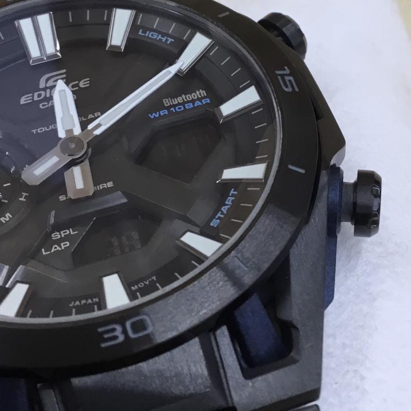 カシオ CASIO 腕時計 アナログ（クォーツ式） ECB-2300 ロゴ、文字 黒 / ブラック /  メンズ USED 古着 中古 10149990