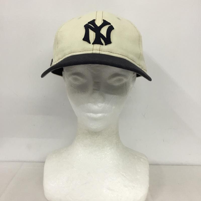 ニューエラ NEW ERA 帽子 キャップ NY ヤンキース MoMA Edition ロゴ、文字 紺 / ネイビー / X アイボリー / アイボリー /  メンズ USED 古着 中古 10144324