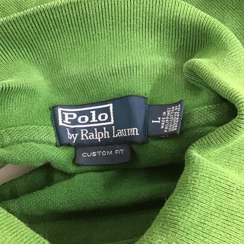 ポロバイラルフローレン Polo by RALPH LAUREN ポロシャツ 半袖 半袖ポロシャツ カラーシャツ カジュアルシャツ 半袖カットソー L ロゴ、文字 緑 / グリーン /  メンズ USED 古着 中古 10106835