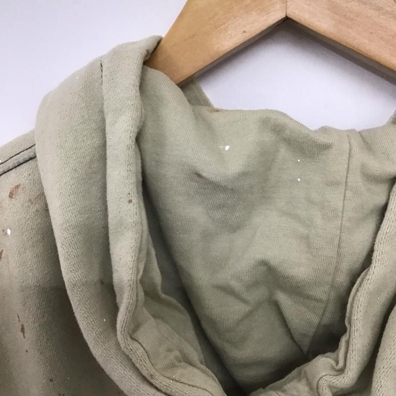 古着 USED パーカー 長袖 長袖パーカー プルオーバーパーカー スウェット 古着 M ロゴ、文字 X ダメージ加工 ベージュ / ベージュ /  メンズ USED 古着 中古 10147975