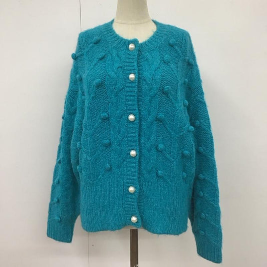 ザラ ZARA カーディガン 長袖 長袖カーディガン ニットカーディガン 前開きニット M  青 / ブルー /  レディース USED 古着 中古 10110449