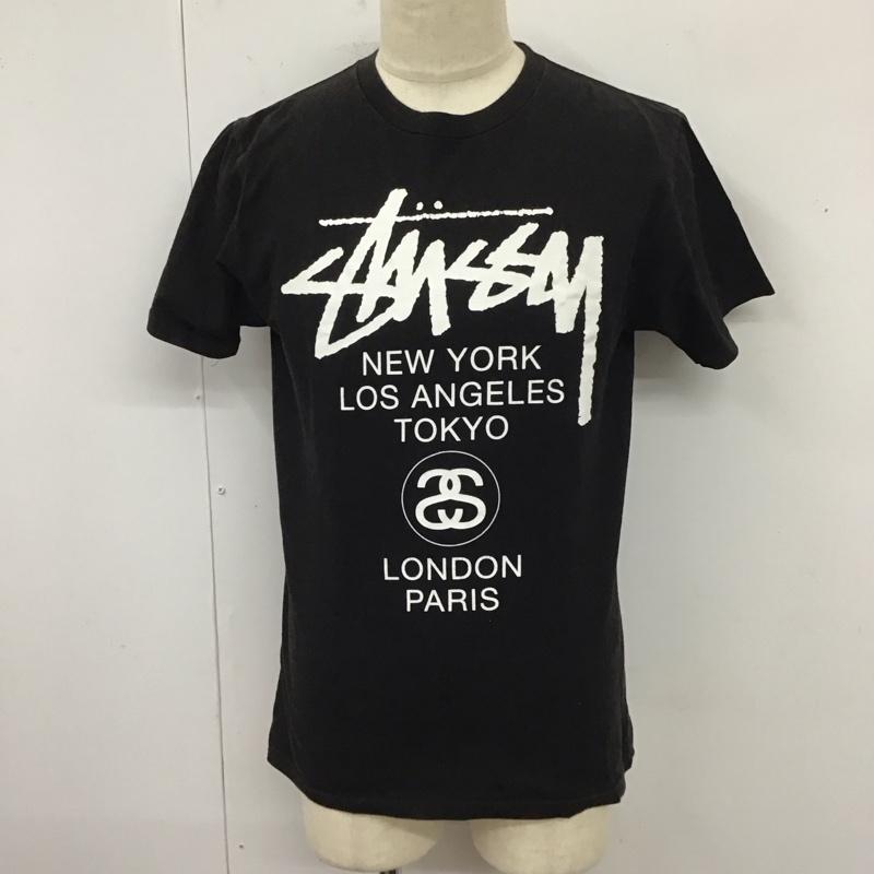 ステューシー STUSSY Tシャツ 半袖 半袖カットソー プリントTシャツ クルーネックカットソー S ロゴ、文字 黒 / ブラック /  メンズ USED 古着 中古 10119529