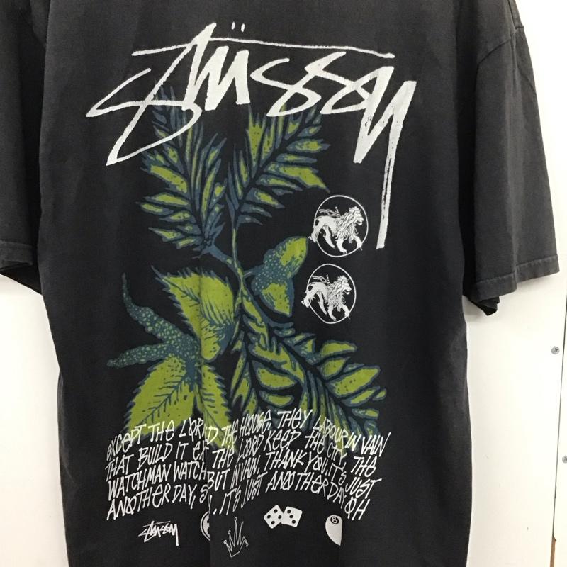 ステューシー STUSSY Tシャツ 半袖 L ロゴ、文字 X プリント チャコールグレー / チャコールグレー /  メンズ USED 古着 中古 10133105