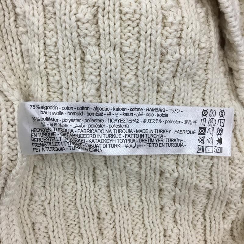 ザラ ZARA カーディガン 長袖 5802 033 712 クルーネック ビジュー S 無地 オフホワイト / オフホワイト /  レディース USED 古着 中古 10118370