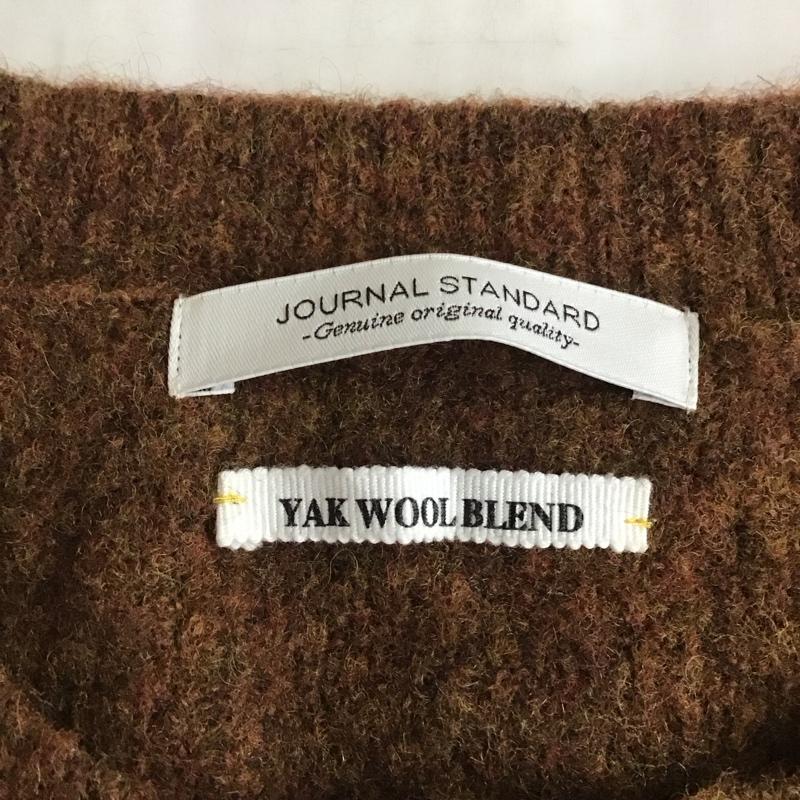 ジャーナルスタンダード JOURNAL STANDARD ニット、セーター 長袖 長袖ニットカットソー ニット セーター クルーネックニット L 無地 茶 / ブラウン /  メンズ USED 古着 中古 10118297
