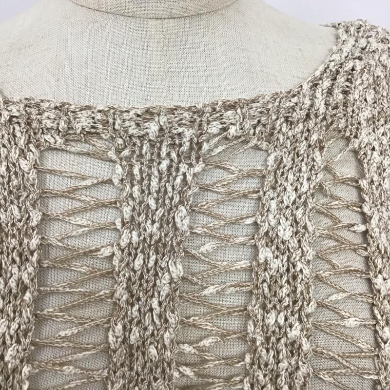 ザラ ZARA ニット、セーター 長袖 6771 059 450 ローゲージ 透かし編み M 無地 茶 / ブラウン /  レディース USED 古着 中古 10119625