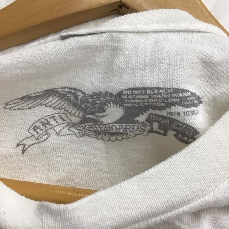アンタイヒーロー ANTIHERO Tシャツ 半袖 半袖カットソー プリントTシャツ クルーネックカットソー L プリント 白 / ホワイト /  メンズ USED 古着 中古 10134044