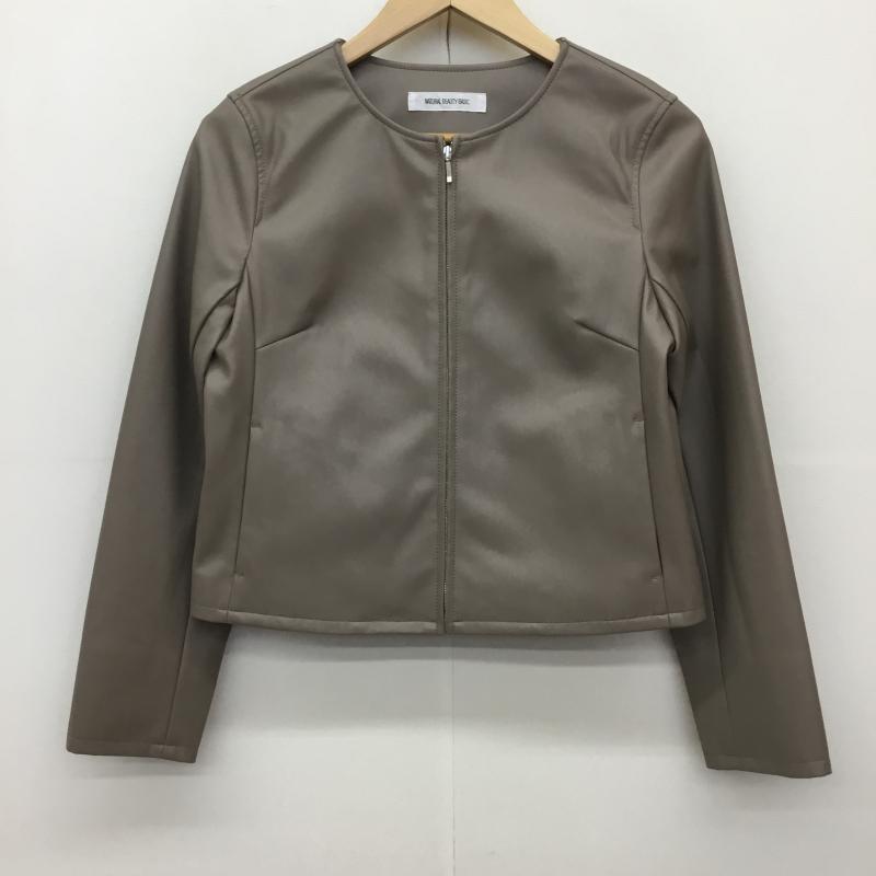 ナチュラルビューティーベーシック NATURAL BEAUTY BASIC ジャケット、上着 レザージャケット 017-4255910 フェイクレザー S 無地 ダークブラウン / ダークブラウン /  レディース USED 古着 中古 10142552