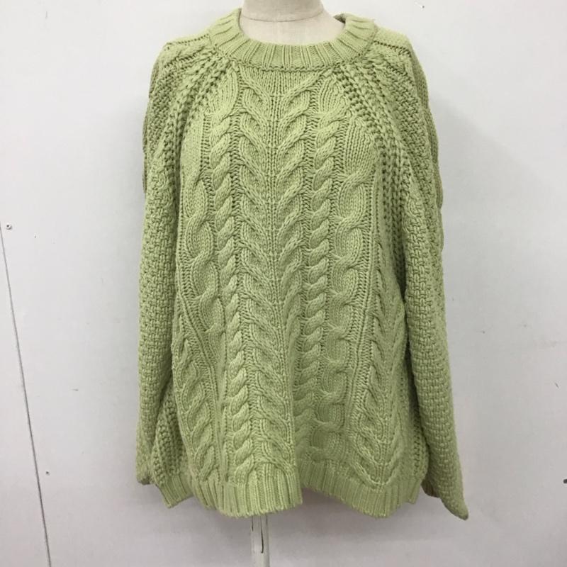 マウジー MOUSSY ニット、セーター 長袖 010ESW70-0550 RAGLAN SLEEVE CABLE ニット FREE 無地 薄緑 / ライトグリーン /  レディース USED 古着 中古 10108474
