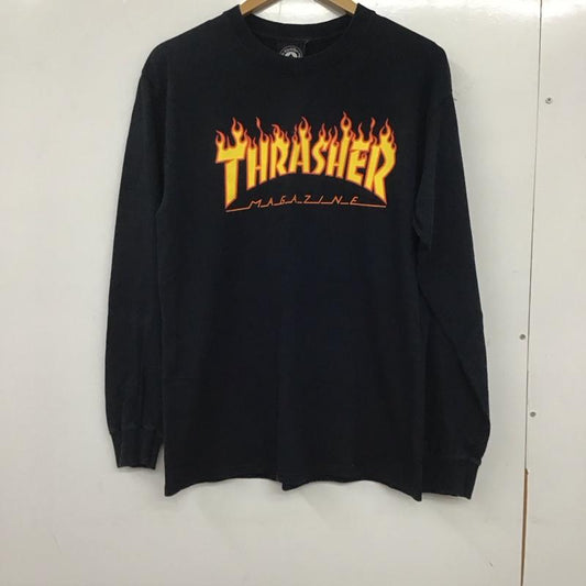 スラッシャー THRASHER カットソー 長袖 長袖カットソー プリントカットソー クルーネック M プリント 紺 / ネイビー /  メンズ USED 古着 中古 10137100