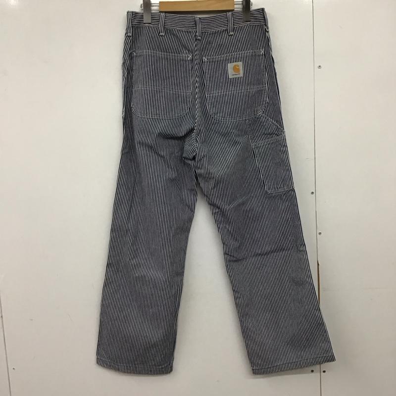 カーハート Carhartt パンツ ワークパンツ、ペインターパンツ ワークパンツ ワイドパンツ カジュアルパンツ ヒッコリーパンツ 31インチ ストライプ 白 / ホワイト / X インディゴ / インディゴ /  メンズ USED 古着 中古 10150761