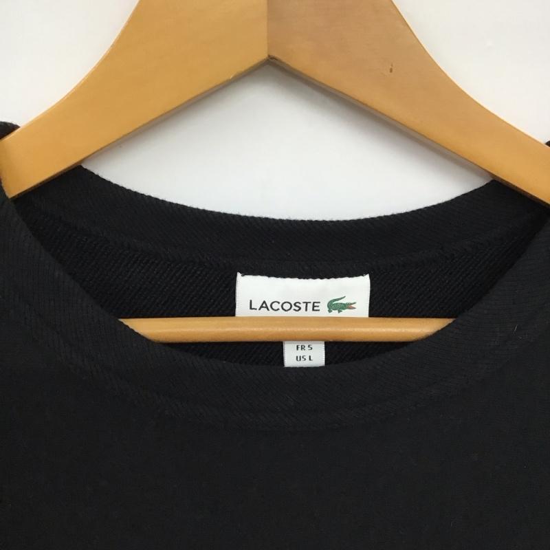 ラコステ LACOSTE トレーナー 長袖 長袖トレーナー スウェット クルーネック プルオーバー S ロゴ、文字 黒 / ブラック /  メンズ USED 古着 中古 10149612