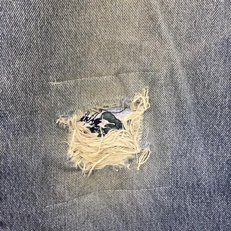 リーバイストラウスアンドコー Levi Strauss & co. パンツ デニム、ジーンズ 905 USA製 リメイク デニムパンツ ワイドパンツ ストレートパンツ 42 プリント インディゴ / インディゴ /  メンズ USED 古着 中古 10110340