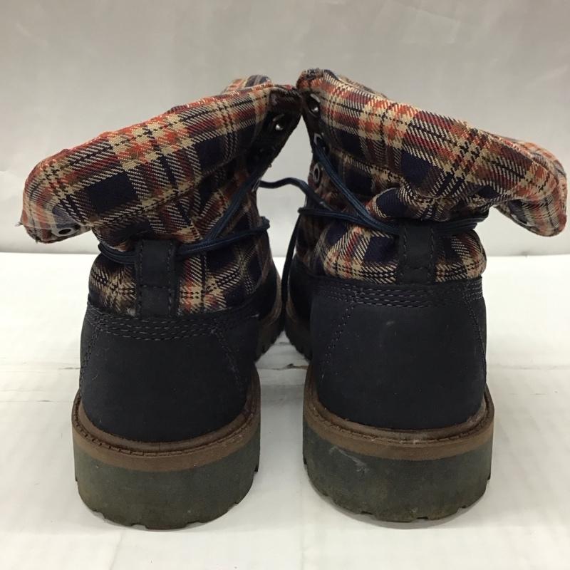 ティンバーランド Timberland ブーツ ショートブーツ 36987M 2WAYブーツ 23cm 23.0cm チェック 紺 / ネイビー /  レディース USED 古着 中古 10118138