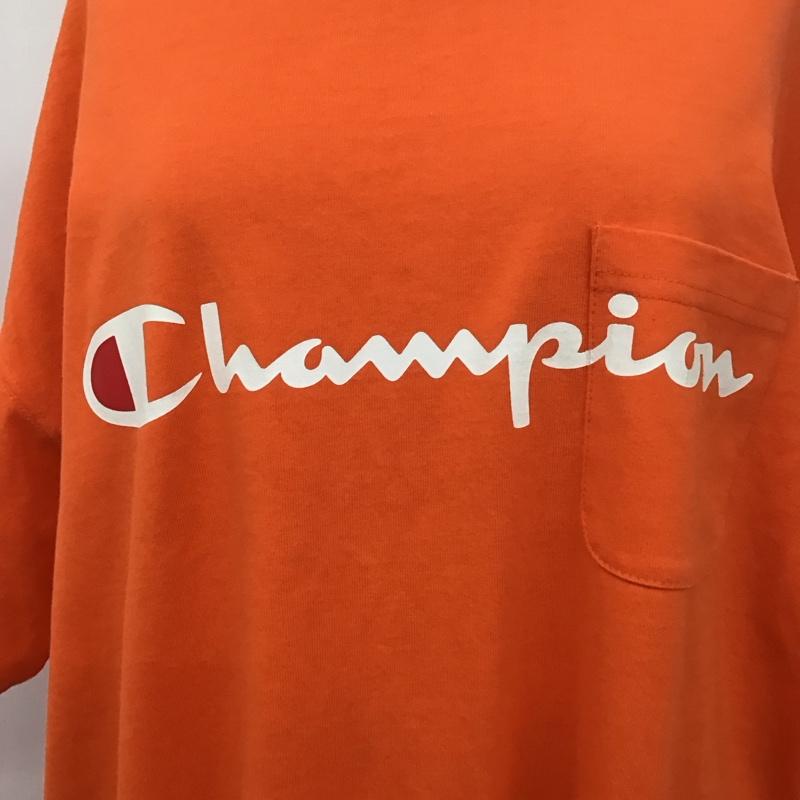 チャンピオン Champion ワンピース ひざ丈スカート CWSP30C Tシャツワンピース カットソー FREE ロゴ、文字 橙 / オレンジ /  レディース USED 古着 中古 10113781