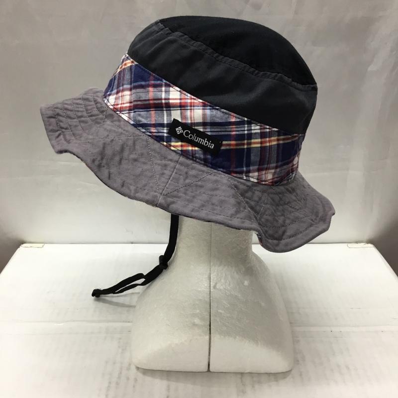 コロンビア Columbia 帽子 ハット 119 PU5036 チェック アウトドア ロゴ、文字 紺 / ネイビー /  メンズ USED 古着 中古 10109217