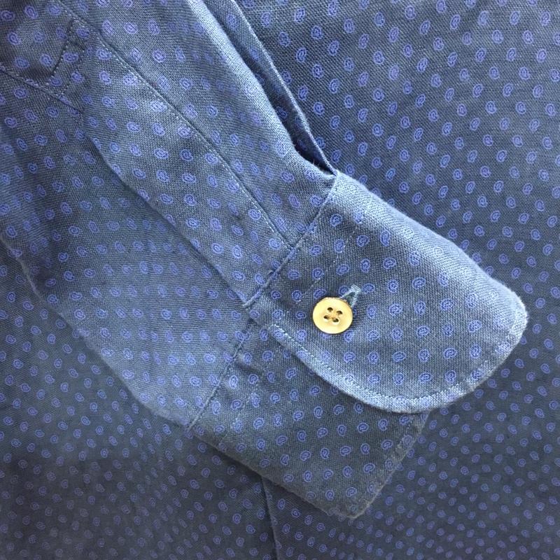 カマクラシャツ 鎌倉シャツ シャツ、ブラウス 長袖 長袖シャツ カラーシャツ ポケットシャツ 長袖カットソー L 総柄 紺 / ネイビー /  メンズ USED 古着 中古 10119402