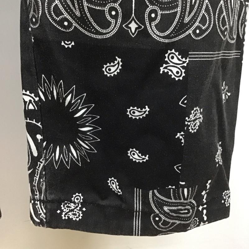 フリークスストア FREAK S STORE パンツ ワークパンツ、ペインターパンツ 203-1410 イージーパンツ カジュアルパンツ ワイドパンツ ウエストゴム L 総柄 X バンダナ柄 黒 / ブラック / X 白 / ホワイト /  メンズ USED 古着 中古 10107223