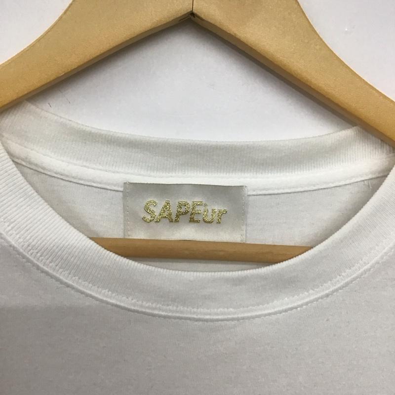 サプール SAPEur Tシャツ 半袖 半袖カットソー プリントTシャツ クルーネックカットソー プリント 白 / ホワイト /  メンズ USED 古着 中古 10148382