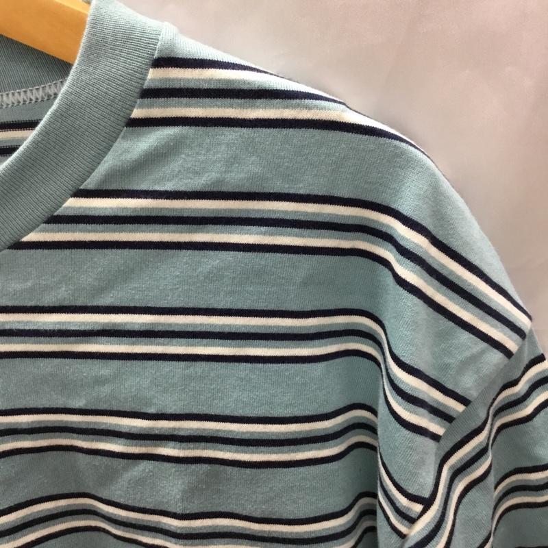 古着 USED Tシャツ 半袖 W0046-326 SPORTSWEAR クルーネック M ボーダー柄 水色 / ライトブルー / X 白 / ホワイト / X 紺 / ネイビー /  メンズ USED 古着 中古 10117763