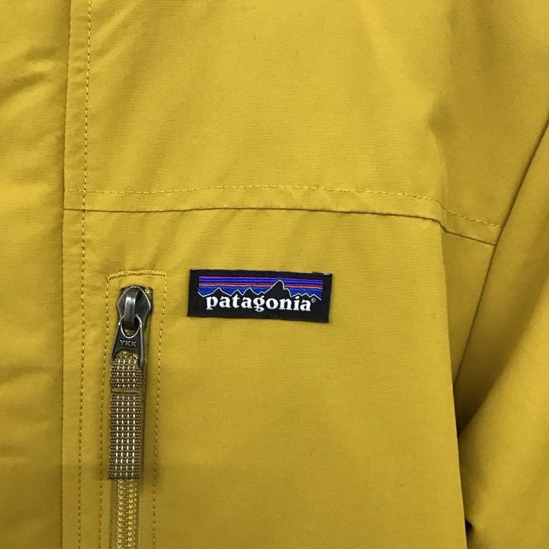 パタゴニア patagonia ジャケット、上着 ジャンパー、ブルゾン ジップアップジャケット ジャンパー ジャケット カジュアルジャケット アウター フード付き L ロゴ、文字 黄 / イエロー /  ボーイズ USED 古着 中古 10120392