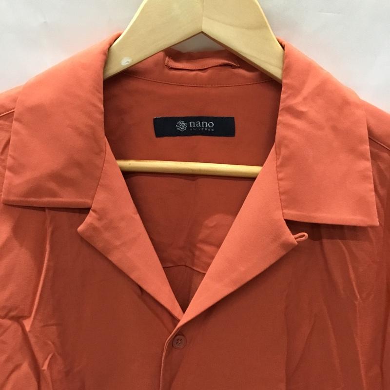 ナノユニバース nano・universe シャツ、ブラウス 半袖 672-2121209 オープンカラーシャツ S 無地 橙 / オレンジ /  メンズ USED 古着 中古 10109705
