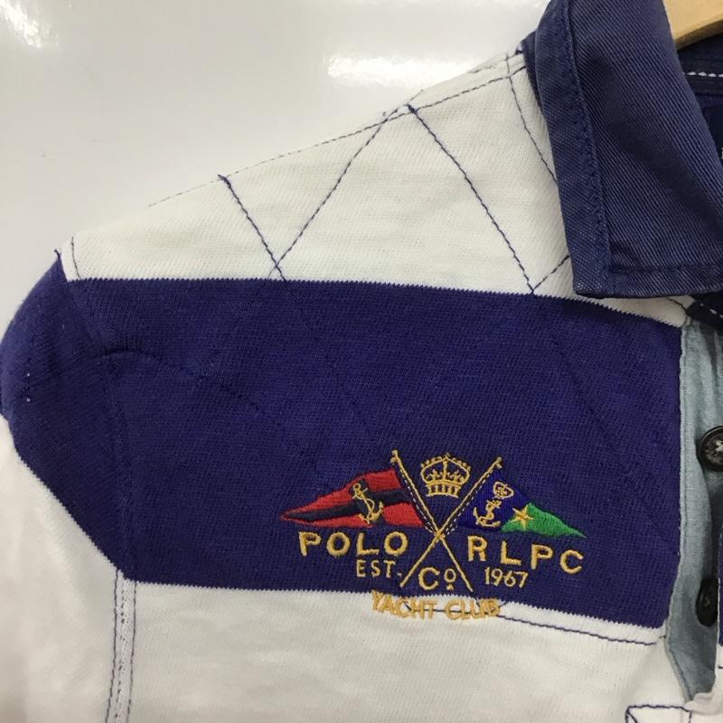 ポロラルフローレン POLO RALPH LAUREN ポロシャツ 長袖 長袖ポロシャツ 長袖カットソー カラーシャツ XS ボーダー柄 白 / ホワイト / X 青 / ブルー /  メンズ USED 古着 中古 10150884