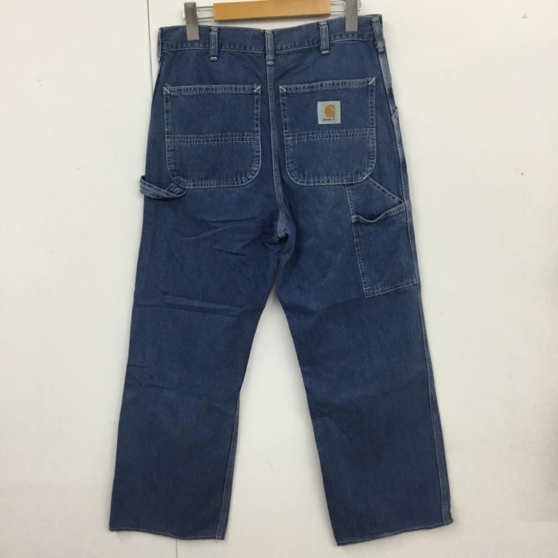 カーハート Carhartt パンツ デニム、ジーンズ デニムパンツ ワイドパンツ ストレートパンツ カジュアルパンツ カーゴパンツ 31インチ 無地 インディゴ / インディゴ /  メンズ USED 古着 中古 10115644