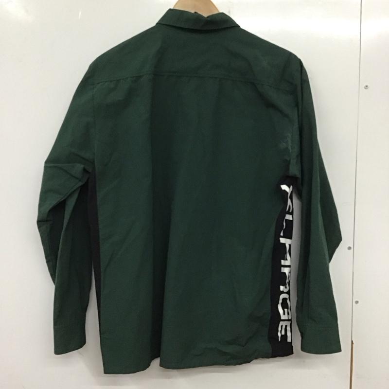 エクストララージ XLARGE シャツ、ブラウス 長袖 01193403 ナイロンワークシャツ 長袖シャツ カラーシャツ M ロゴ、文字 緑 / グリーン /  メンズ USED 古着 中古 10137968