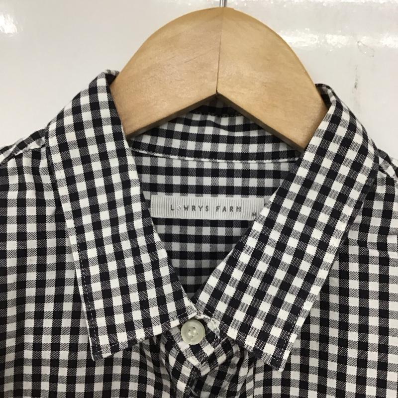 ローリーズファーム LOWRYS FARM シャツ、ブラウス 長袖 M チェック 白 / ホワイト / X 黒 / ブラック /  レディース USED 古着 中古 10134197