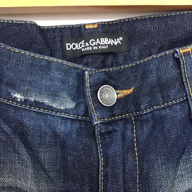 ドルチェアンドガッバーナ DOLCE&GABBANA パンツ デニム、ジーンズ デニムパンツ スリムパンツ カジュアルパンツ 48 ダメージ加工 インディゴ / インディゴ /  メンズ USED 古着 中古 10137961