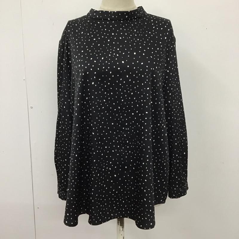 オペークドットクリップ OPAQUE.CLIP カットソー 長袖 長袖シャツカットソー クルーネックカットソー ブラウス 総柄 38 ドット 白 / ホワイト / X 黒 / ブラック /  レディース USED 古着 中古 10110319